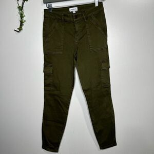Evereve Tate Cargo Sateen Utility Pants Green Soft Sz 26